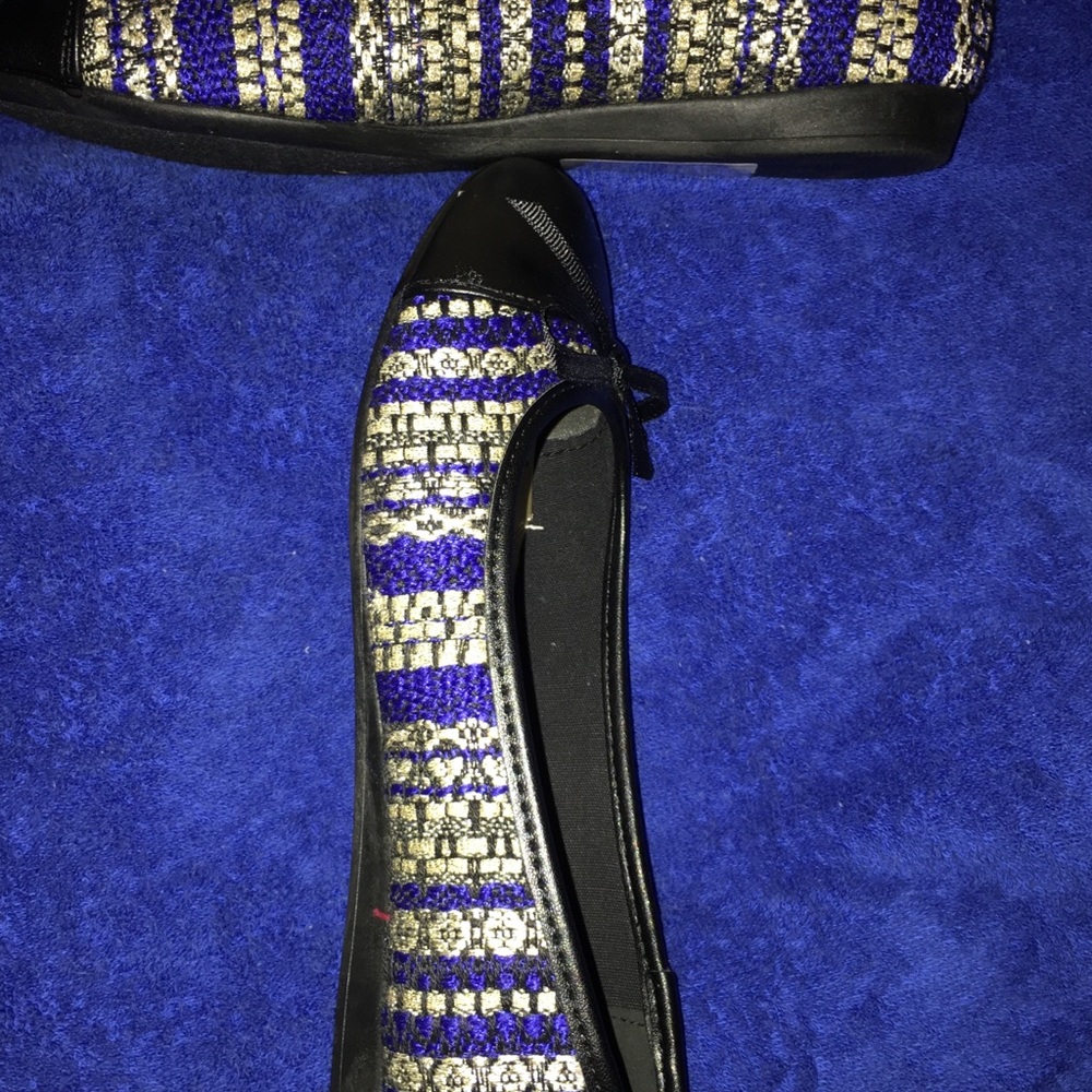 Blue embroidery flats
